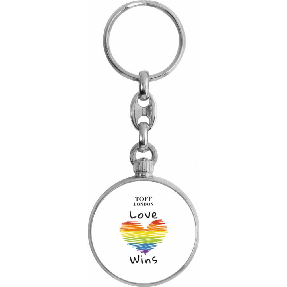 Toff London Valentine White Love Wins Heart Keyring
