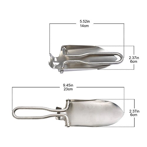 JMAF Stainless Steel Folding Trowel Great for Light Gardening and Camping, Comes in a Holster