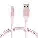 AmazonBasics Double Braided Nylon Lightning to USB Cable, Advanced Collection, MFi Certified iPhone Charger, Rose Gold, 3 Foot