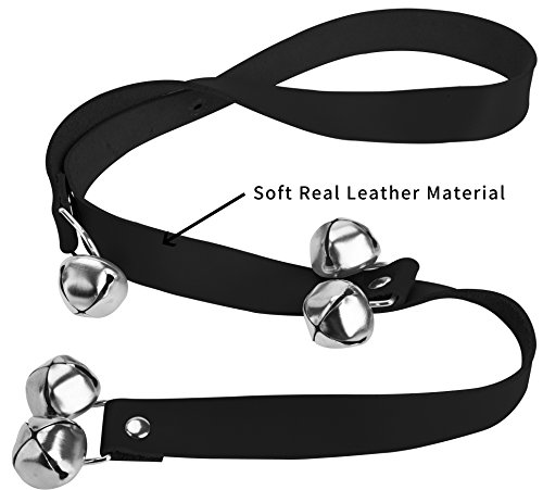 2-Pack-Leather-Dog-Doorbells-Doggie-Potty-Training-Bells-Dog-Bell-for-Housebreaking-with-1-Trainer-Clicker-and-1-Waste-Bag-Dispenser