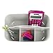 mDesign Storage box ideal for office supplies – plastic pencil holder with 4 compartments – light grey desk storage can be transported thanks to its handles