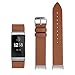 SWEES Leather Bands Compatible for Fitbit Charge 4, Charge 3 & Charge 3 SE Fitness Tracker, Genuine Leather Band Strap Wristband Replacement for Women Men Small Large, Black, Rose Gold, Beige, Brown