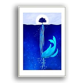 Framed Canvas Wall Art for Living Room, Bedroom Whale Canvas Prints for Modern Home Decoration Ready to Hang - 16"x24" inches