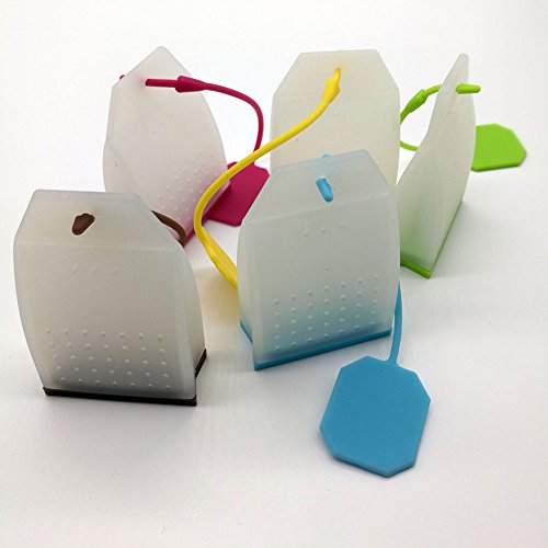 FEIDA, Tee-Ei aus Silikon, für lose Teeblätter, Teebeutelform, als Gewürzsieb nutzbar, zufällige Farbe, 2 Stück – Bild 6