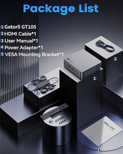 Getorli Mini PC AMD Ryzen 7 Pro 8845HS CPU (8C/16T) Radeon 780M Graphics Gaming PC 32GB DDR5 RAM 1TB SSD Small Desktop Computer 4K HDMI and DP WiFi 6 Bluetooth 5.3 for Gaming Home Office and Daily Use