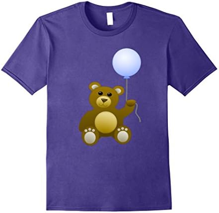 Mens Cute Teddy Bear with Balloon XL Purple