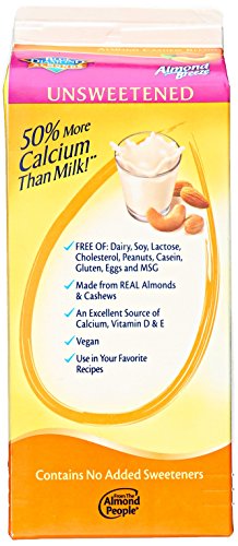 Almond Breeze Almond Cashew, Unsweetened Original, Almondmilk and Cashewmilk Blend, 64, fl oz