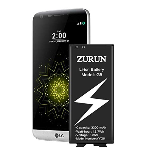 LG G5 Battery ZURUN 3300mAh Replacement Battery Li-ion for LG G5 BL-42D1F US992 VS987 LS992 H820 H830 H845 Dual H850 H858 Spare Battery [2 Year Warranty]