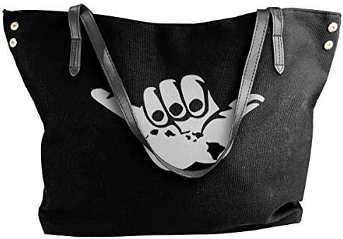 Coollifea Shaka Hang Loose Hawaiian Islands Women's Canvas Handbags Simple Casual Top Handle Tote Bag Shopping Work Bag