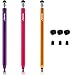 Honsky Cell Phone Stylus, Tablet Stylus for Touch Screens: Universal Slim Long Metal Pencil-Like Stylist Pens, Tablet Pen, Touchscreen Stylus Pen - Red, Champagne, Purple - Six Sided, 3 Packs