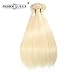 FASHION QUEEN Hair 613 Blonde Hair Bundles, Silk Straight Brazilian Virgin Hair, Honey Blonde Unprocessed Human Hair(12/12/12inch)