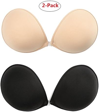 Minitouch 2-Packs Self Adhesive Bra, Strong Sticky, Silicone Invisible Push Up Bra