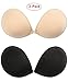 2-Packs Self Adhesive Bra, Strong Sticky, Silicone Invisible Push Up Bra