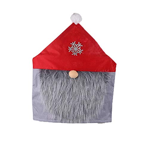 Clearance Sale!! Christmas Chair Covers,Chair Back Covers Santa Clause Red Hat Dining Chair Slipcovers for Xmas Holiday Party Festive Decoration Kitchen Party Decor (Red)