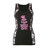 Gia-Mia Dance Big Girls Don't Stay Calm Tank, Black, Large