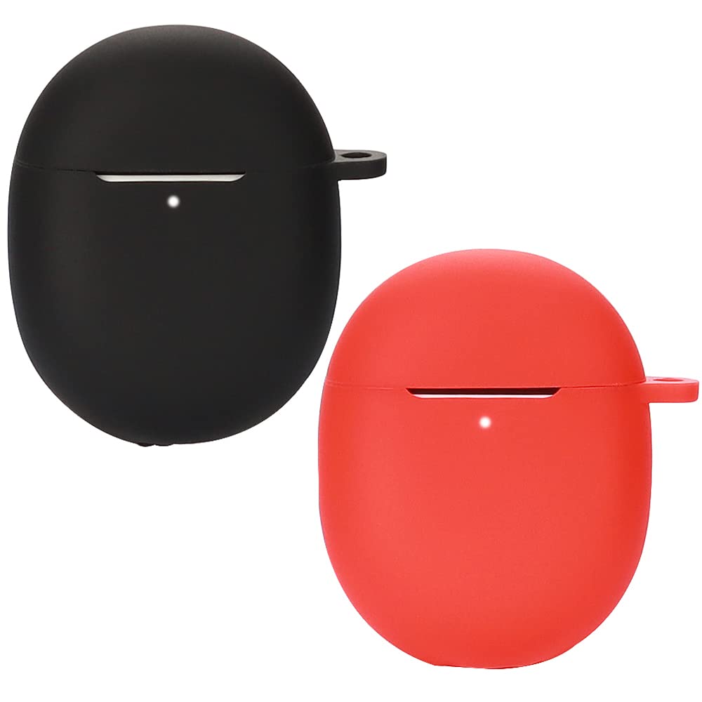 Msiall Silicone Case Compatible with Google Pixel Buds Pro, [Supports Wireless Charging] [Shockproof Protective Case] Beautiful 3D Cartoon Black Red