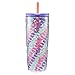 Bubba Envy Double Wall Insulated Straw Tumbler - Dual-Wall Insulation - Spill and Leak Proof Lid - Great to Take Anywhere: Work, Gym, Pool, and More - 24 Ounces - Purple Circle Graphic - BPA-Free