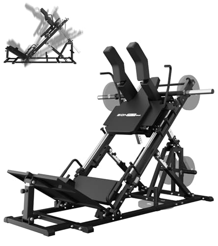 Eonfit EL2 2.0 Leg Press Machine for Home Gym, Hack Squat Machines with Linear Bearing 45°, Calf Raise Machine, 4-in-1 Design Lower Body Strength Training Equipment 1300lbs