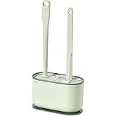 MOUMOUTEN Plastic Toilet Brush Set, Strawberry Green, Bathroom Accessories, Includes 2 Toilet Brushes & Holder