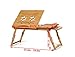Yofit Bamboo Laptop Desk Adjustable Foldable Breakfast Serving Bed Tray with Tilting Top Drawer (21.7inch)