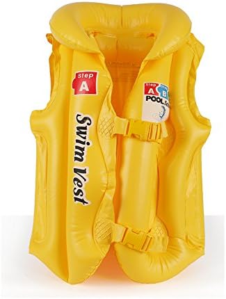 Sarissa Kids Inflatable Swim Vest, Children Snorkel Vest Portable Life Jacket Inflatable Swim Aid Vest Swimsuit for Kids (Large)