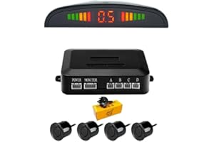 TUYOMEII Car Reverse Backup Radar System - Premium Quality 4 Parking Sensors Car Reverse Backup Radar System with LED Display