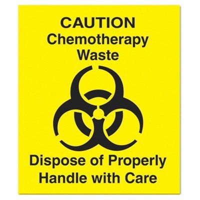RCPCD1 - Rubbermaid Medical Decal, amp;quot;chemotherapy Wasteamp;quot;, 6 X 6, Yellow
