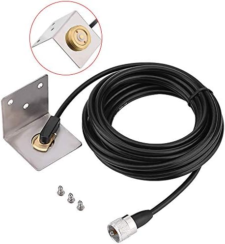 NMO Bracket L Shape Fender Mount W/M with PL-259 UHF Connector RG-58U 5 Meter Cable