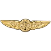 Artisan Owl U S N Air Crew with Wings Pin, 2 3/4" (Gold Tone)
