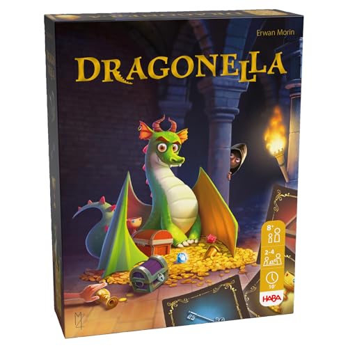 HABA Dragonella - Dragons and Treasure Hunt Game for Families - Exciting Card Game with Rhythm and Tactics for 2-5 Players from 5 Years - 2011447007