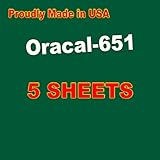 5 Sheets Oracal 651 Permanent, Adhesive Backed, Craft Vinyl Sheets 12