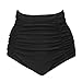 JOYMODE Women's Mid-Waisted Bikini Bottom Side Ruching Bikini Swim Briefs