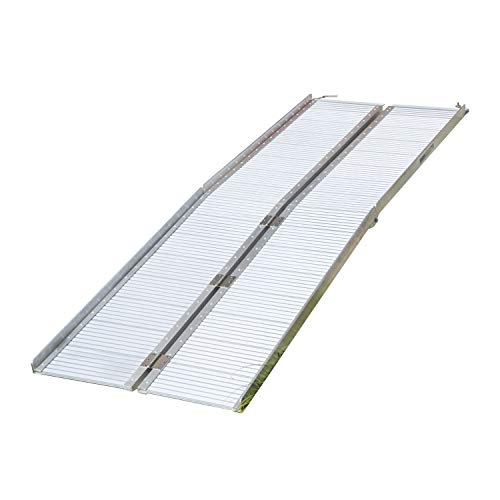 Heavens Tvcz Handicap Ramp Safety Folding 10' Aluminum Wheelchair Elderly, People, Scooter Bikes Motorcycles Threshold Portable Mobility Non-Slip Large Bearing Capacity Professional Easy Use Set-up
