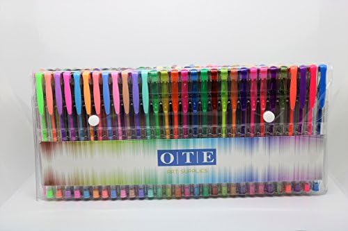 OTE Art Supplies 120 Gel Pen Set. GUARANTEED Premium Quality, Long Lasting Ink.120 UNIQUE Colours! Hours of FUN Colouring with Glitter,Neon,Metallic,Pastel & Classic Shades