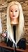 Professional 22 Inches Long 70% Real Human Hair Hairdressing Equipment Styling Head Doll Mannequin Training Head Tools Braiding Cutting Student Practice Model with Clamp (Platinum Blonde-)