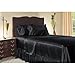 BLISSFORD Luxury Satin Pillowcase for Hair – Standard Satin Pillowcase with Zipper, Black (1 per Pack)
