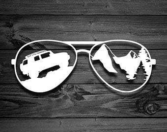 Vinyl Decal for FJ Cruiser, Car Decal, Mountain Decals, Decal for Toyota, Accessories for Toyota, Decals for Yeti, Laptop Decal, Sunglasses