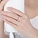 BAMOER Rose Gold Plated Eternity Promise Rings Wedding Jewelry 925 Sterling Silver with CZ,Size 8