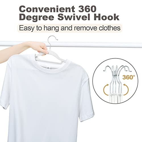 Edergoo Plastic Hangers, Hangers Non Slip 30 Pack, Non-staining Space Saving Hangers, 17.1 inches Coat Hangers Heavy Duty Hanging Dry Wet Clothes, Gray