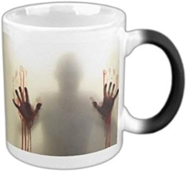 Panlom® Ceramics Heat Sensitive Color Color Changing Coffee Mug Magic black Heat Water Cup