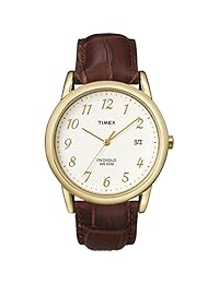 Reloj Timex con correa de cuero Easy Reader Date para hombre