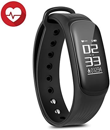 Fitness Tracker Watch IP67 Waterproof Bluetooth Wireless Smart Bracelet with Continuous Heart Rate Monitor Step Calorie Sleep Counter Sports Smart Band for Android and IOS Phones DAWO