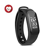 Fitness Tracker Watch IP67 Waterproof Bluetooth Wireless Smart Bracelet with Continuous Heart Rate Monitor Step Calorie Sleep Counter Sports Smart Band for Android and IOS Phones DAWO