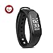 Fitness Tracker Watch IP67 Waterproof Bluetooth Wireless Smart Bracelet with Continuous Heart Rate Monitor Step Calorie Sleep Counter Sports Smart Band for Android and IOS Phones (Black）DAWO