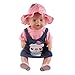 MagiDeal Pink T-shirt Shoulder Strap Dress Hat Outfit for 17inch Zapf Baby Born Dolls