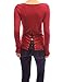 PattyBoutik Women's V Neck Lace Up Back Top