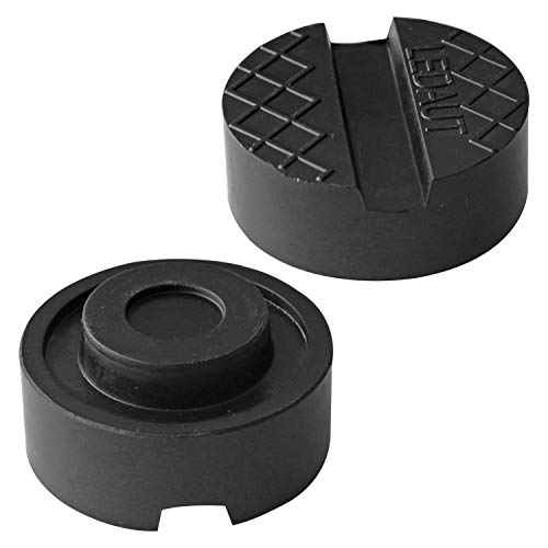 LEDAUT Robust Rubber Jack Pads 4 Pcs Black Rubber Pads Grooves Universal Slotted Jack Pad Block Protect Trolley Vehicle 65mm X 24.7mm 4 Pack