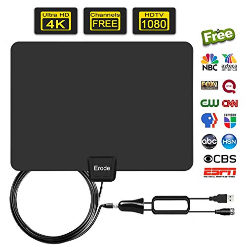 Digital Amplified Indoor HD TV Antenna 50-100 Miles Range, Amplifier Signal Booster Support 4K 1080P UHF VHF Freeview HDTV Channels-[Upgraded 2019]