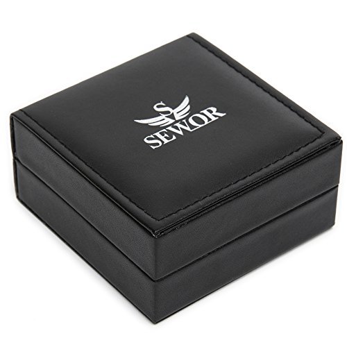 SEWOR Mens Luminous Dial Hand Wind Mechanical Pocket Watch with Brand Leather Gift Box