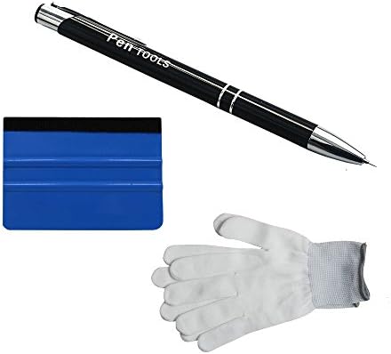 Automotive Vinyl Installing Tool Kit Retracting Air Release Tool Pen, 4‘’ Squeegee and Gloves for Window Tint Film